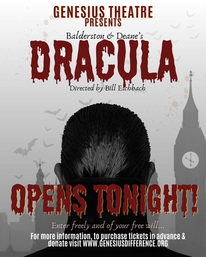 TONIGHT'S THE NIGHT! Dracula opens tonight at Genesius Theatre! The Count is ready, the stage…